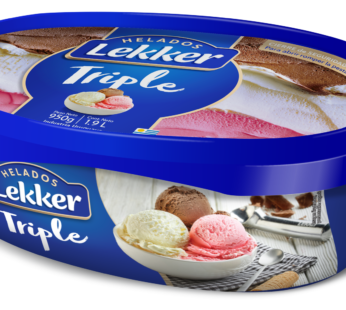 LEKKER 900 ML FRUTILLA / CREMA / CHOCOLATE