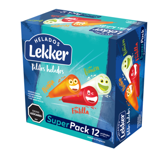 PACK x12 PALITO AGUA LEKKER 50 CC ( LIMON x 4 + FRUTILLA x 4 + NARANJA x 4 )